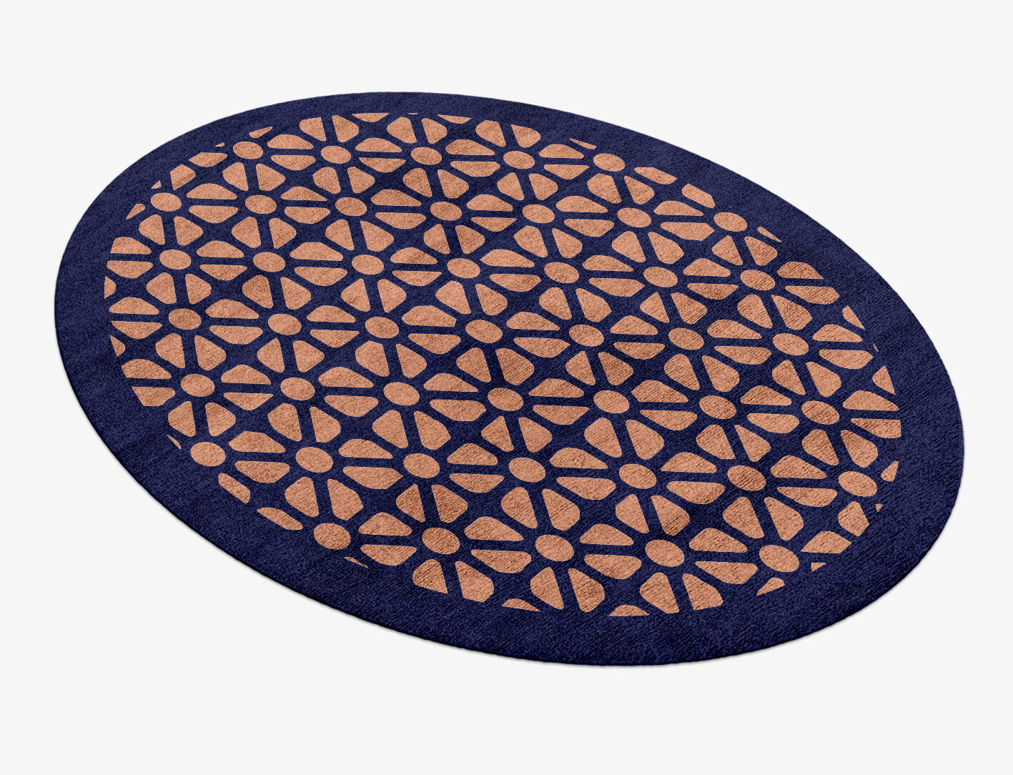 Floreale Geometric Oval Hand Knotted Bamboo Silk Custom Rug by Rug Artisan