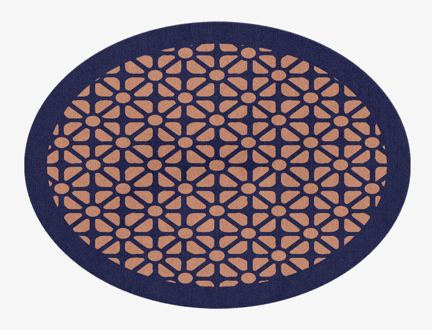 Floreale Geometric Oval Hand Knotted Tibetan Wool Custom Rug by Rug Artisan