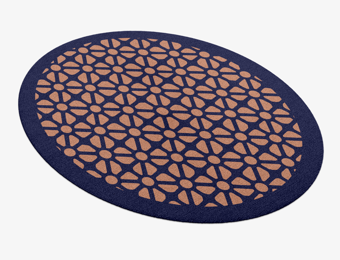 Floreale Geometric Oval Hand Knotted Tibetan Wool Custom Rug by Rug Artisan