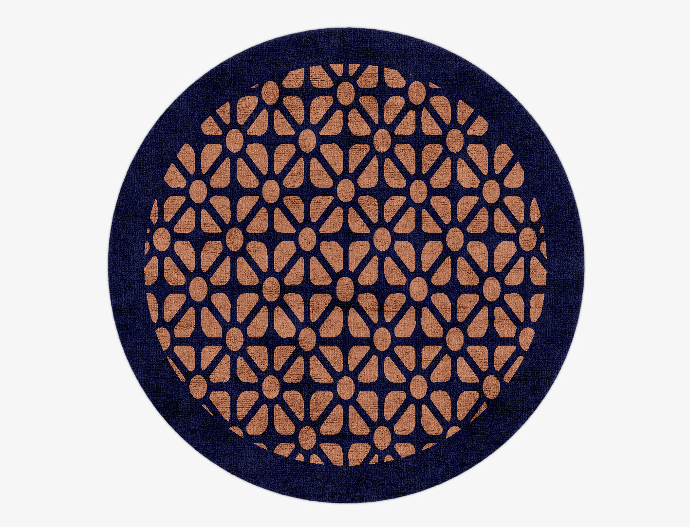 Floreale Geometric Round Hand Knotted Bamboo Silk Custom Rug by Rug Artisan