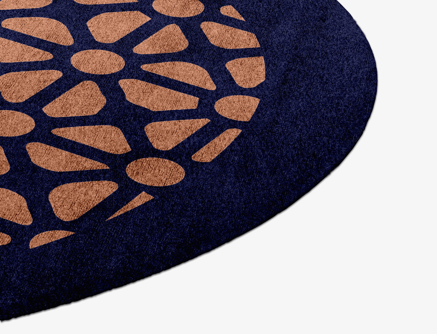 Floreale Geometric Round Hand Knotted Bamboo Silk Custom Rug by Rug Artisan