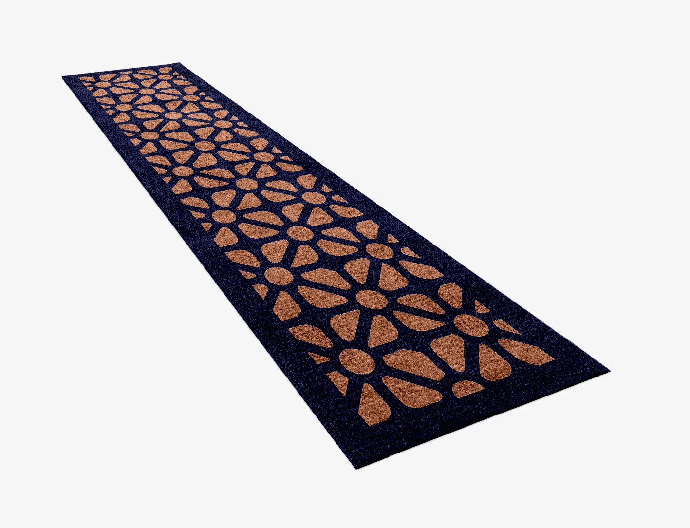 Floreale Geometric Runner Hand Knotted Bamboo Silk Custom Rug by Rug Artisan