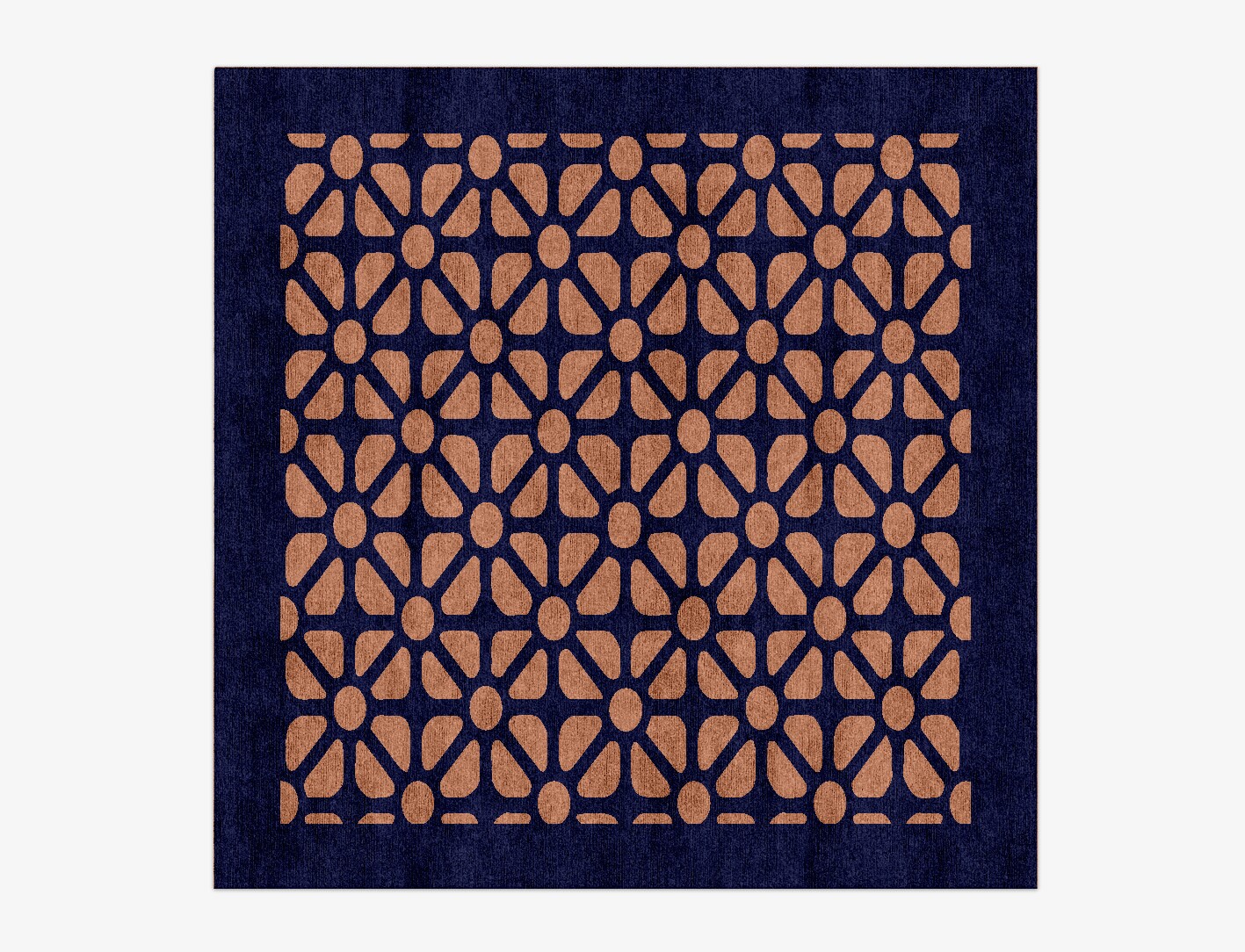 Floreale Geometric Square Hand Knotted Bamboo Silk Custom Rug by Rug Artisan