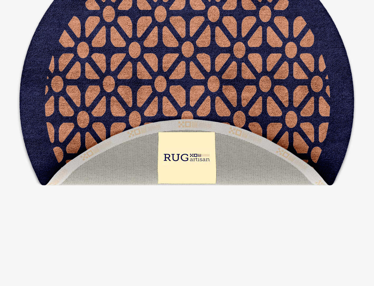 Floreale Geometric Round Hand Tufted Bamboo Silk Custom Rug by Rug Artisan