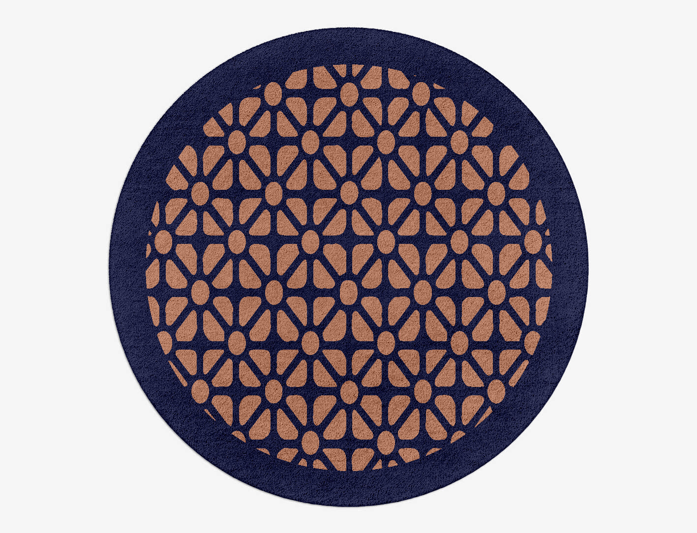 Floreale Geometric Round Hand Tufted Pure Wool Custom Rug by Rug Artisan