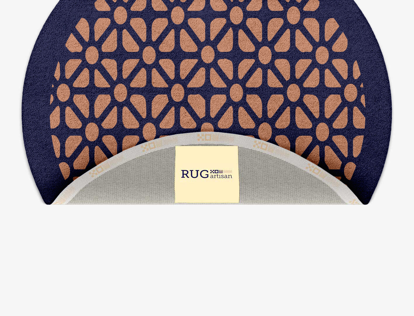 Floreale Geometric Round Hand Tufted Pure Wool Custom Rug by Rug Artisan