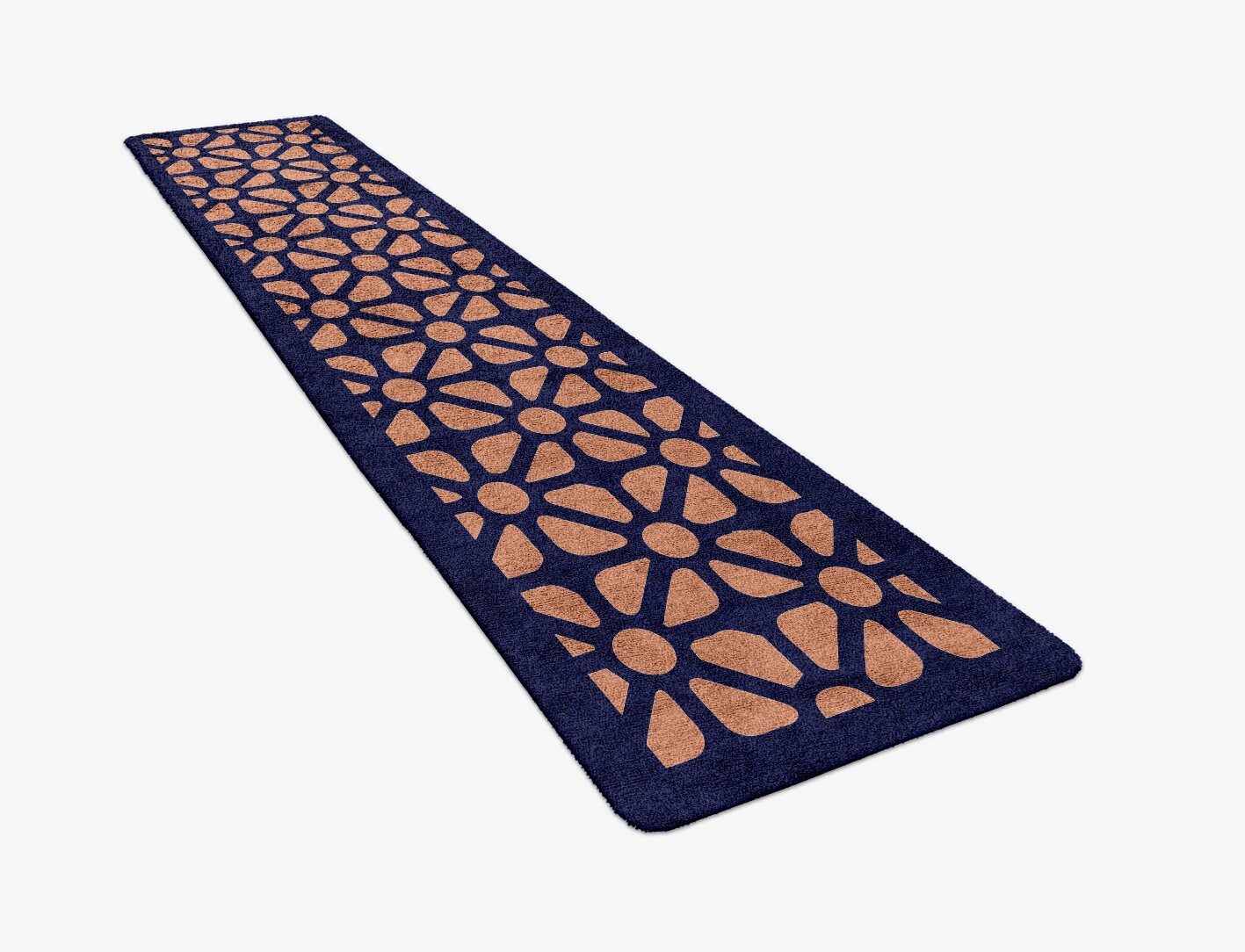 Floreale Geometric Runner Hand Tufted Bamboo Silk Custom Rug by Rug Artisan