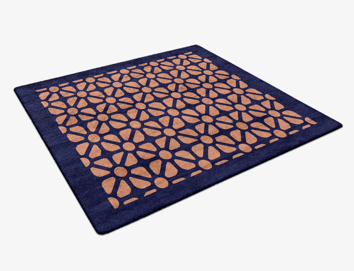 Floreale Geometric Square Hand Tufted Bamboo Silk Custom Rug by Rug Artisan