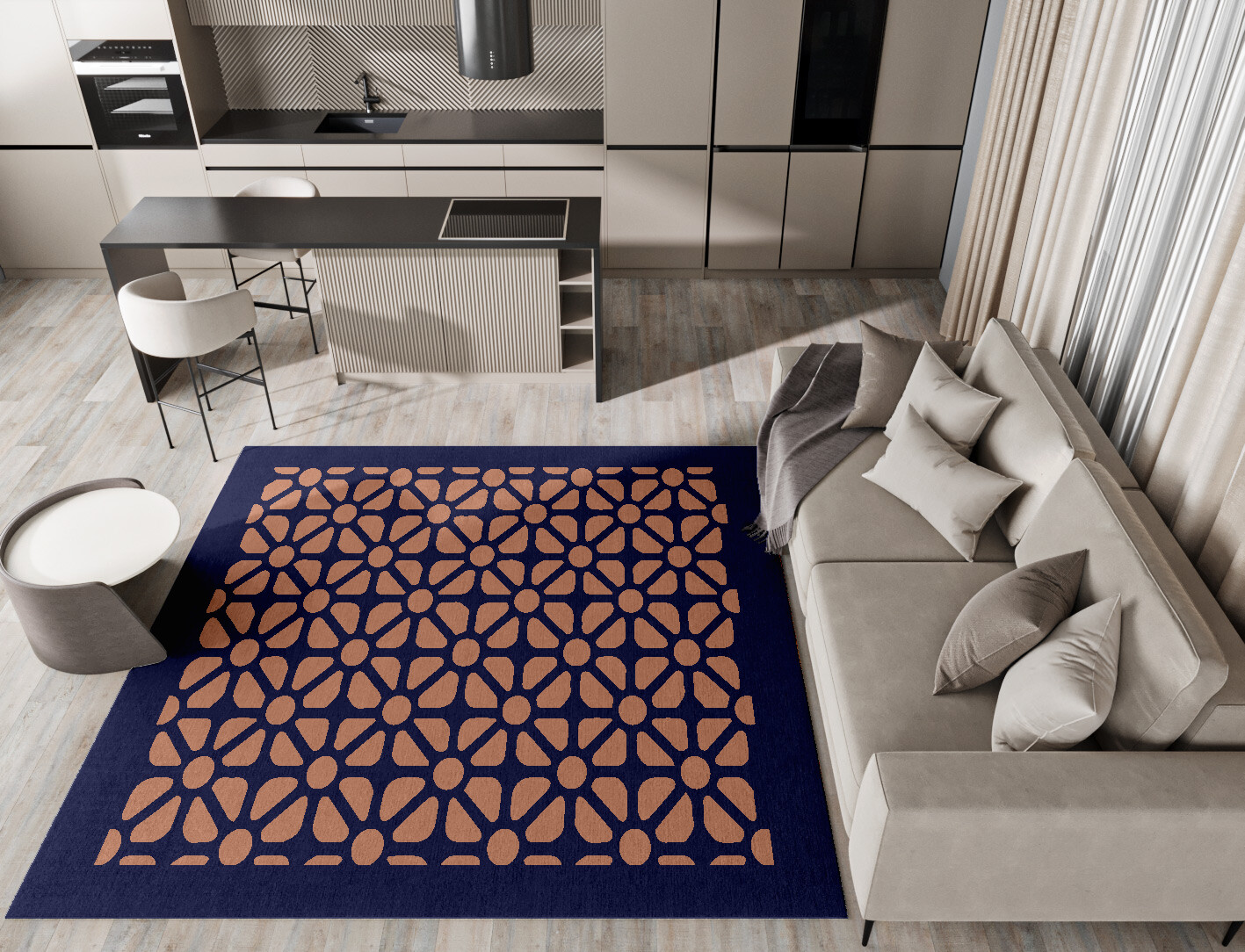 Floreale Geometric Square Hand Tufted Pure Wool Custom Rug by Rug Artisan