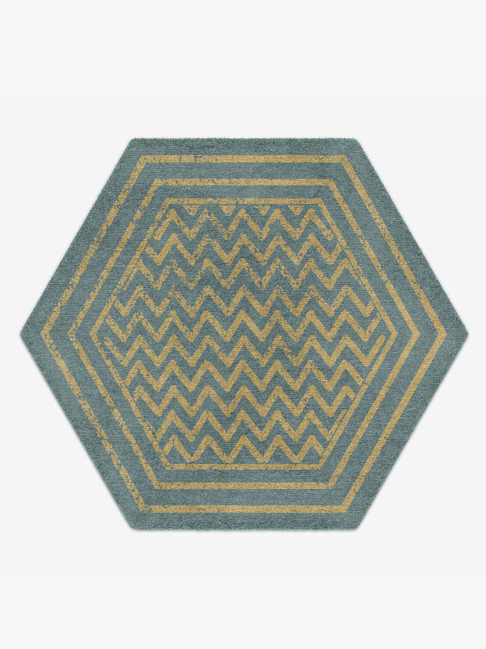 Florid  Hexagon Hand Knotted Tibetan Wool Custom Rug by Rug Artisan