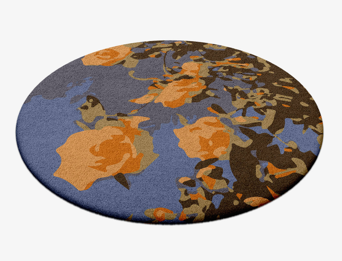 Florida Floral Round Hand Tufted Pure Wool Custom Rug by Rug Artisan