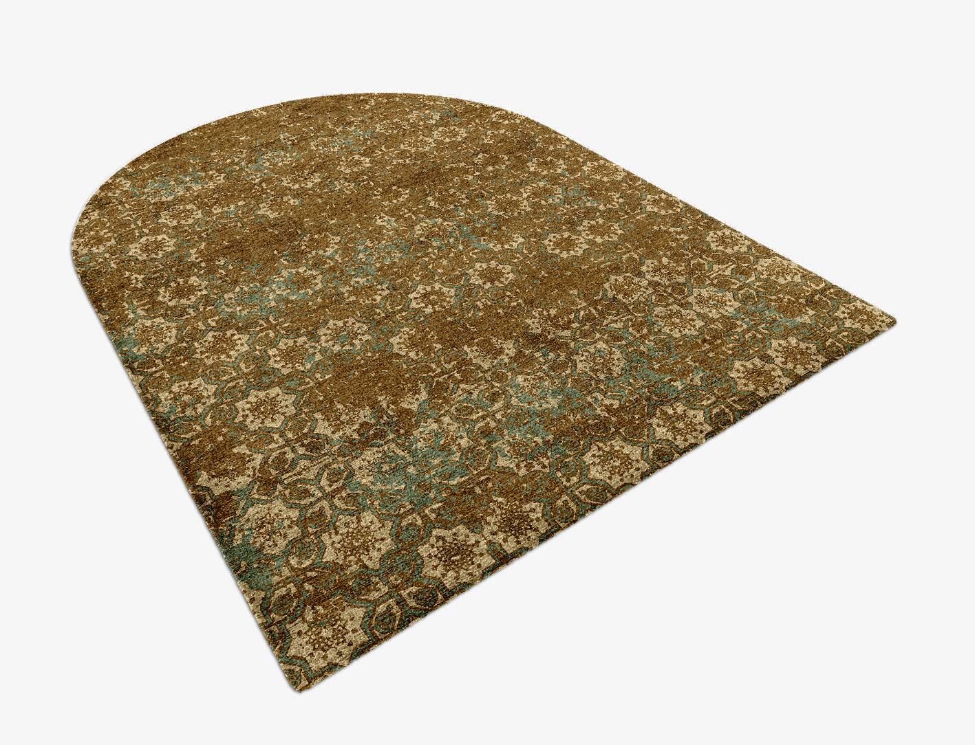 Flower Mosaic Vintage Arch Hand Knotted Bamboo Silk Custom Rug by Rug Artisan