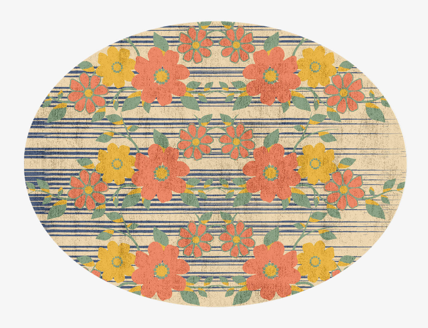 Flowerfall Floral Oval Hand Knotted Bamboo Silk Custom Rug by Rug Artisan