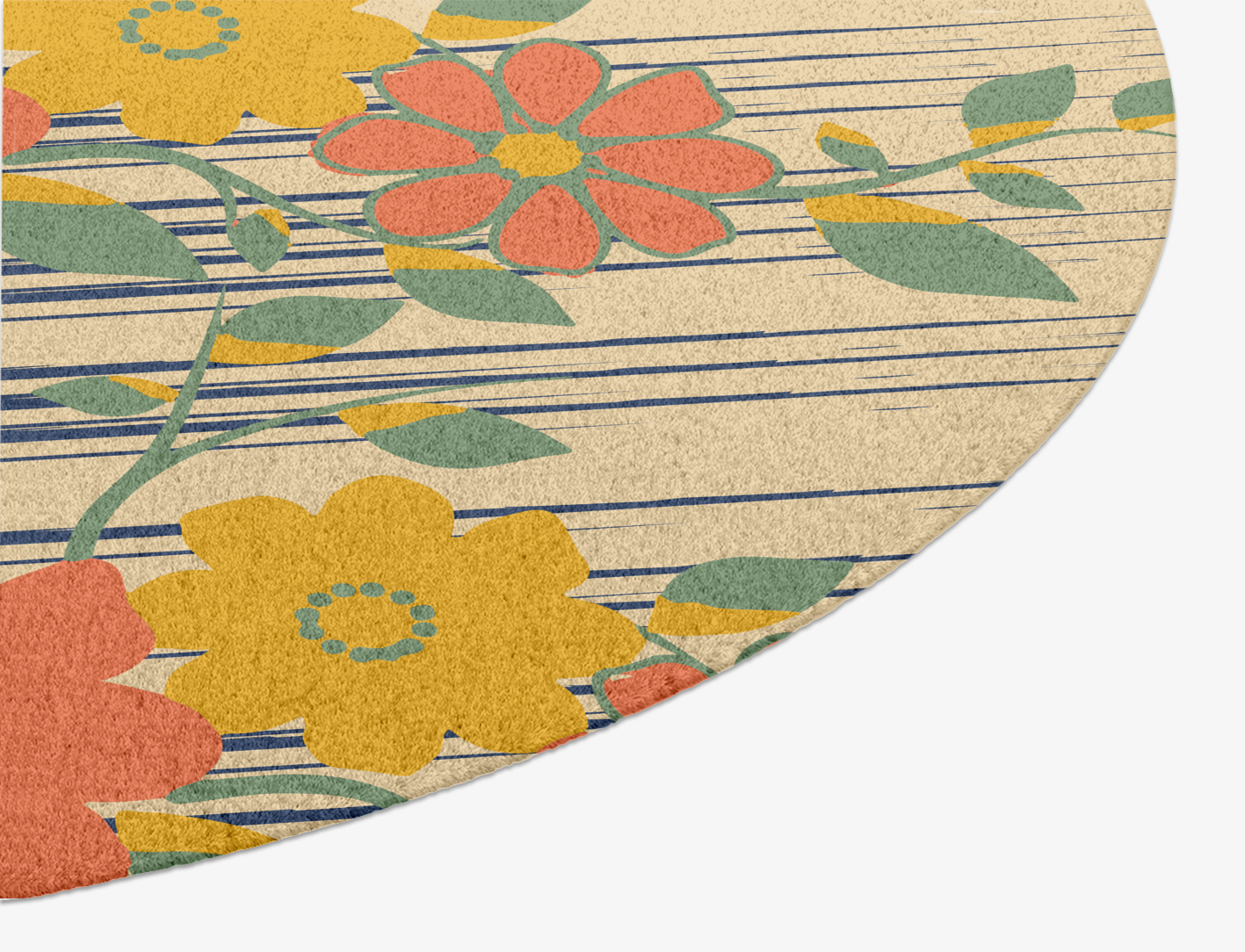 Flowerfall Floral Oval Hand Knotted Tibetan Wool Custom Rug by Rug Artisan