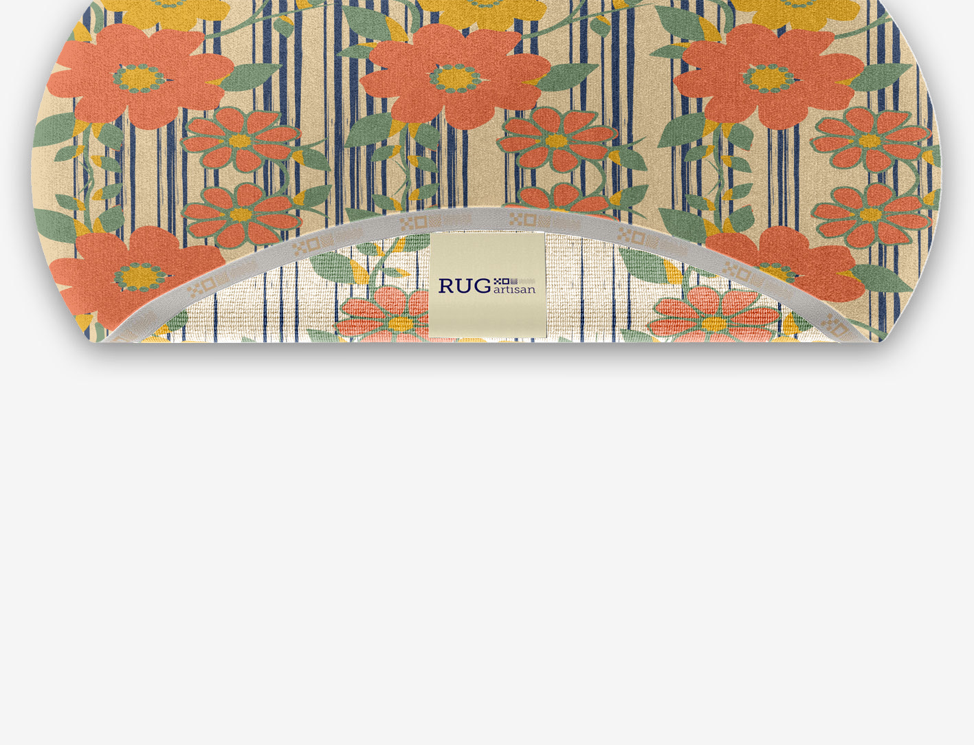 Flowerfall Floral Oval Hand Knotted Tibetan Wool Custom Rug by Rug Artisan