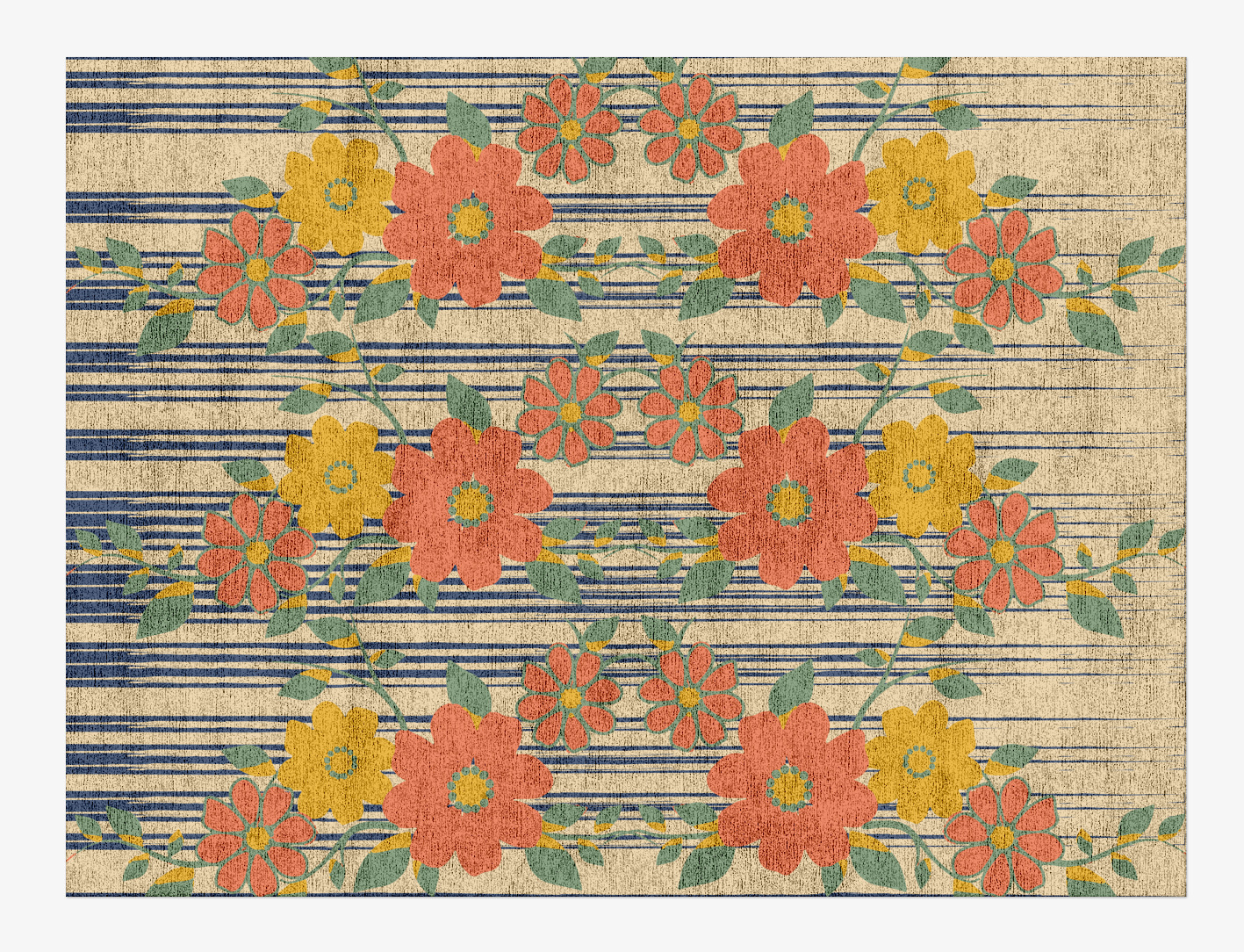 Flowerfall Floral Rectangle Hand Knotted Bamboo Silk Custom Rug by Rug Artisan