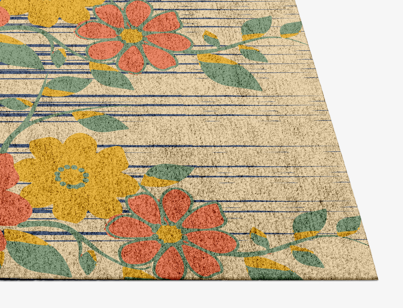 Flowerfall Floral Rectangle Hand Knotted Bamboo Silk Custom Rug by Rug Artisan