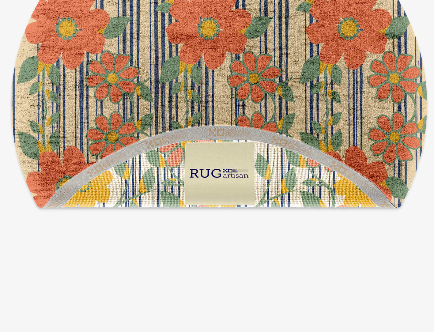 Flowerfall Floral Round Hand Knotted Bamboo Silk Custom Rug by Rug Artisan