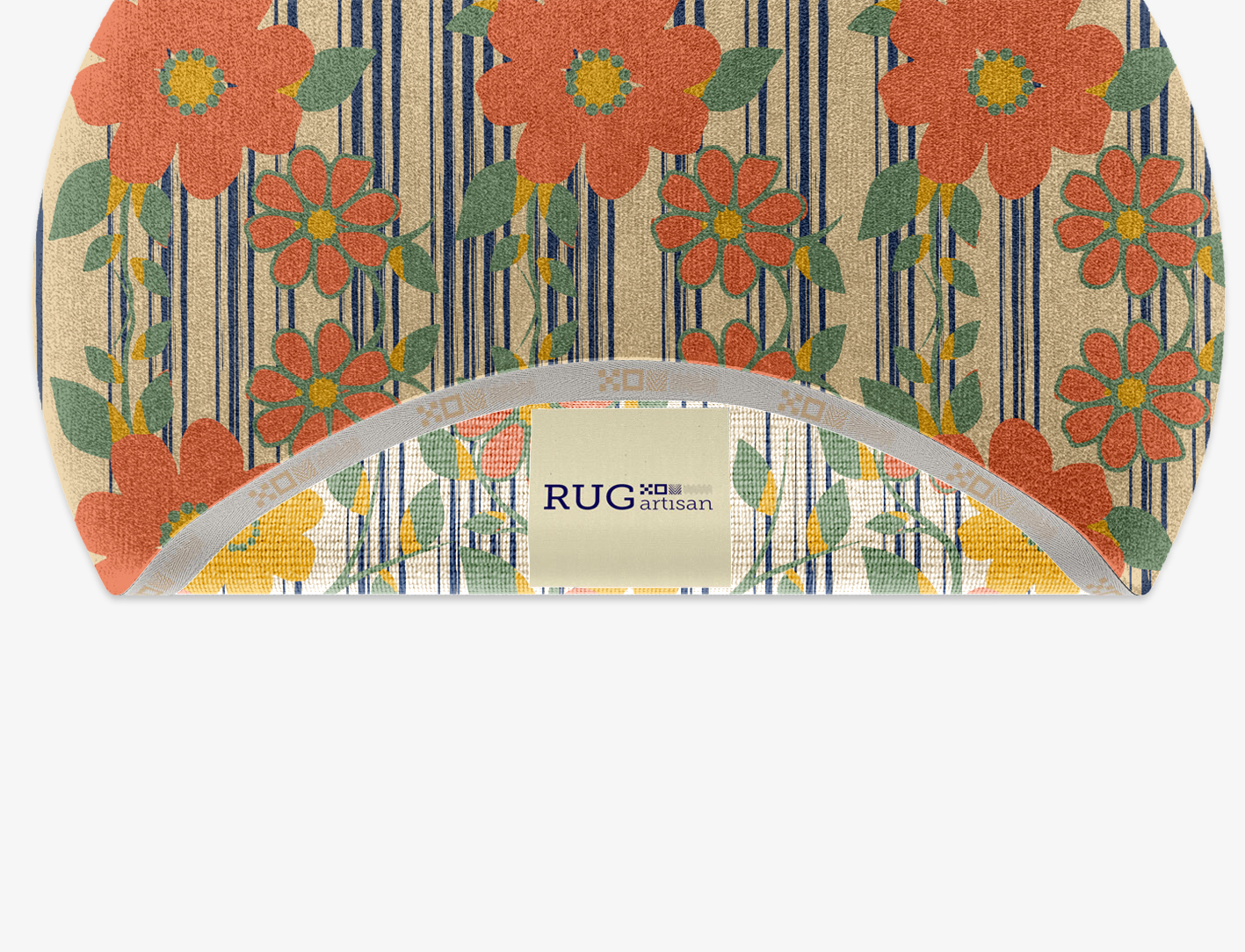Flowerfall Floral Round Hand Knotted Tibetan Wool Custom Rug by Rug Artisan