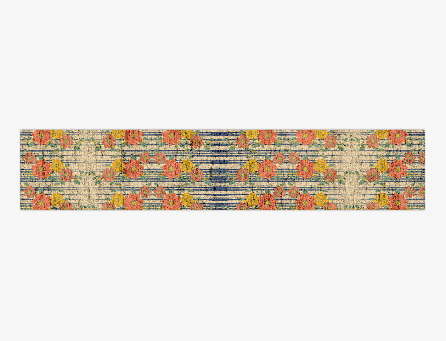 Flowerfall Floral Runner Hand Knotted Bamboo Silk Custom Rug by Rug Artisan