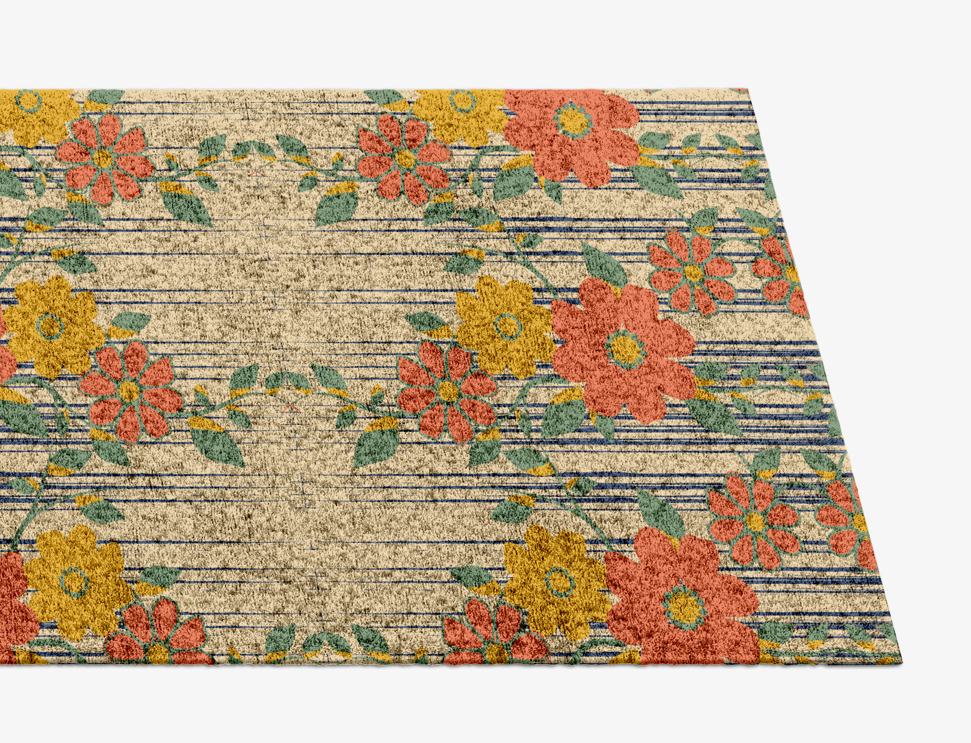 Flowerfall Floral Runner Hand Knotted Bamboo Silk Custom Rug by Rug Artisan