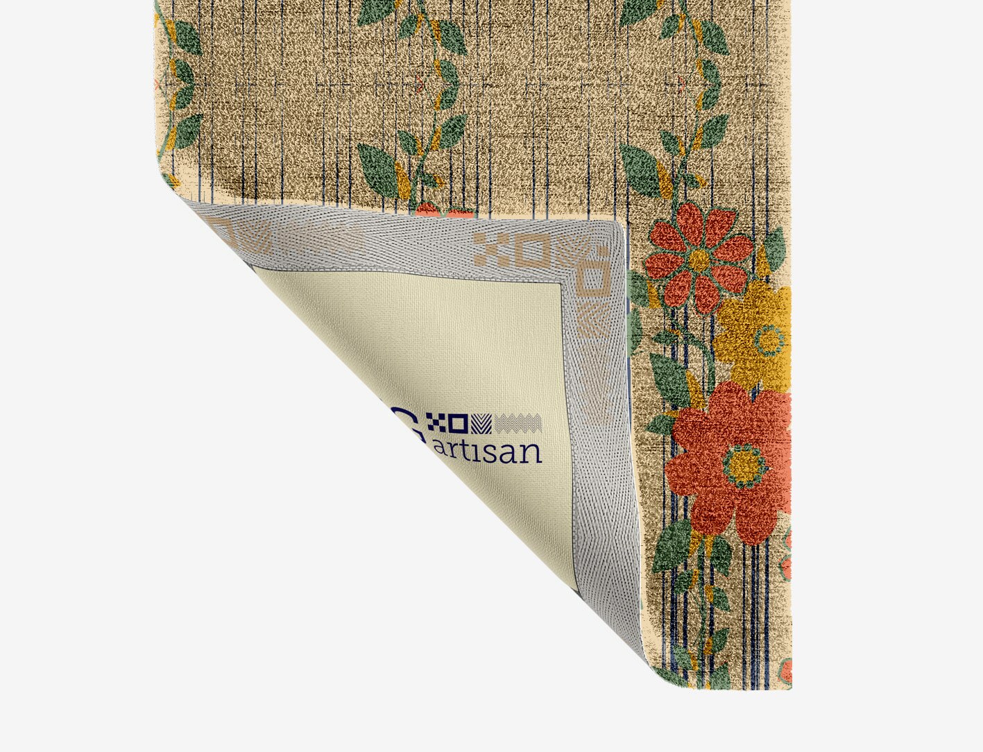 Flowerfall Floral Runner Hand Knotted Bamboo Silk Custom Rug by Rug Artisan