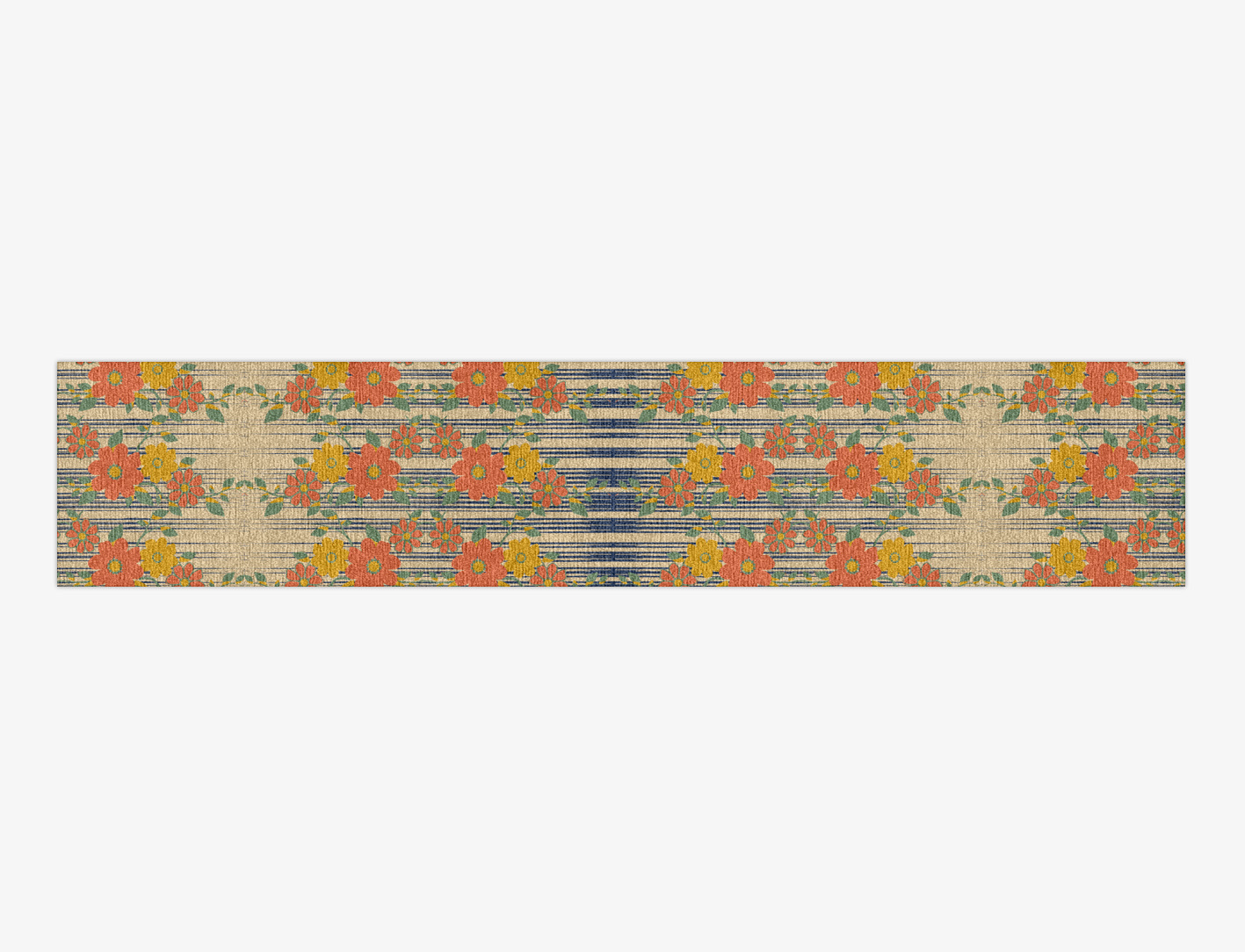 Flowerfall Floral Runner Hand Knotted Tibetan Wool Custom Rug by Rug Artisan