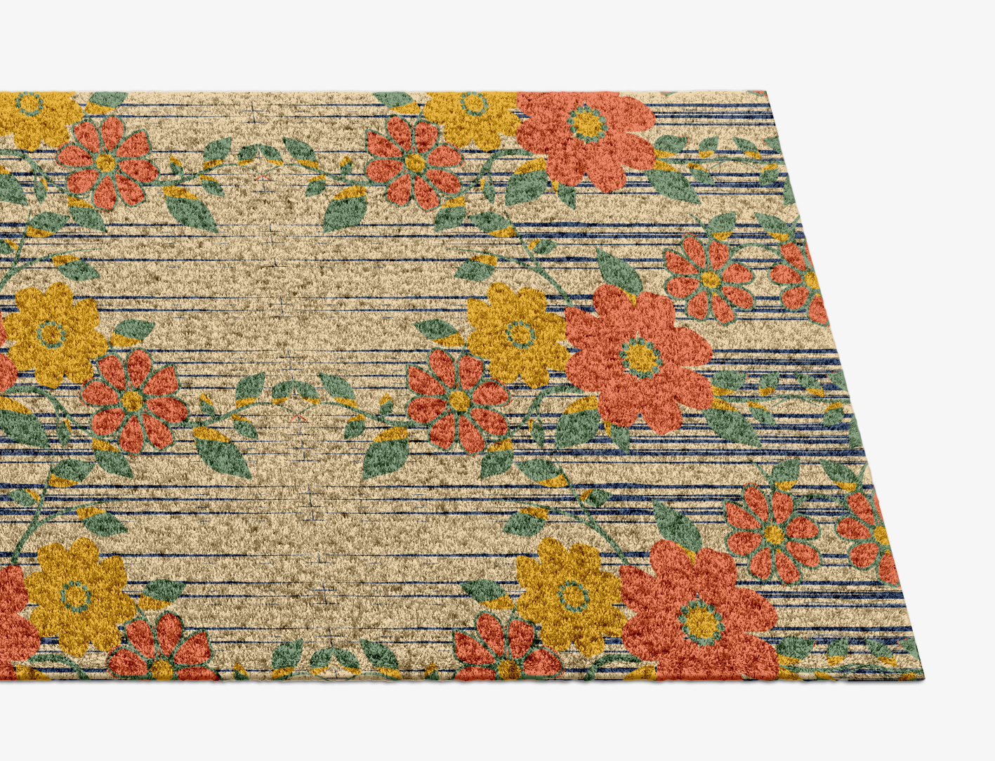 Flowerfall Floral Runner Hand Knotted Tibetan Wool Custom Rug by Rug Artisan