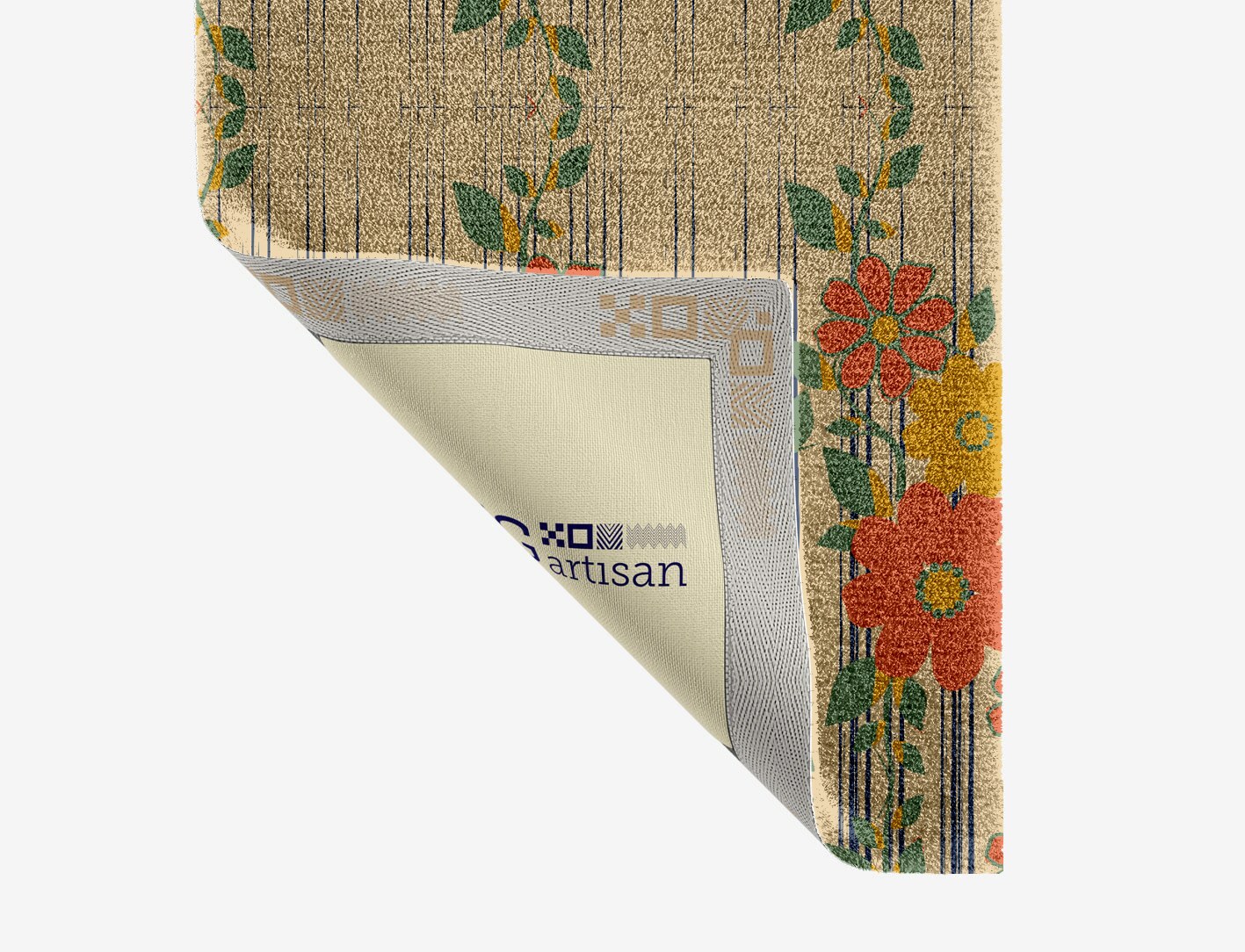 Flowerfall Floral Runner Hand Knotted Tibetan Wool Custom Rug by Rug Artisan