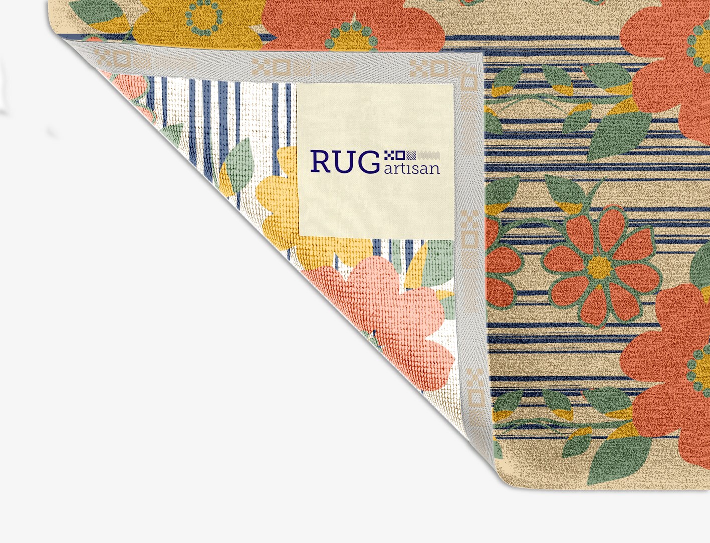 Flowerfall Floral Square Hand Knotted Tibetan Wool Custom Rug by Rug Artisan