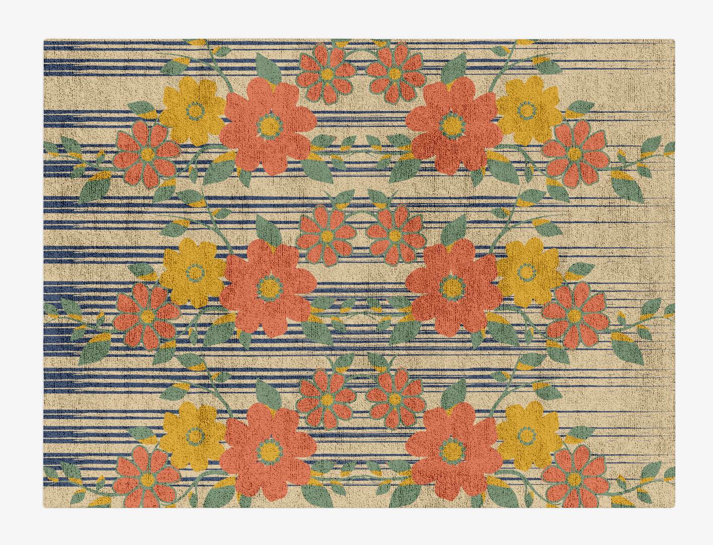 Flowerfall Floral Rectangle Hand Tufted Bamboo Silk Custom Rug by Rug Artisan