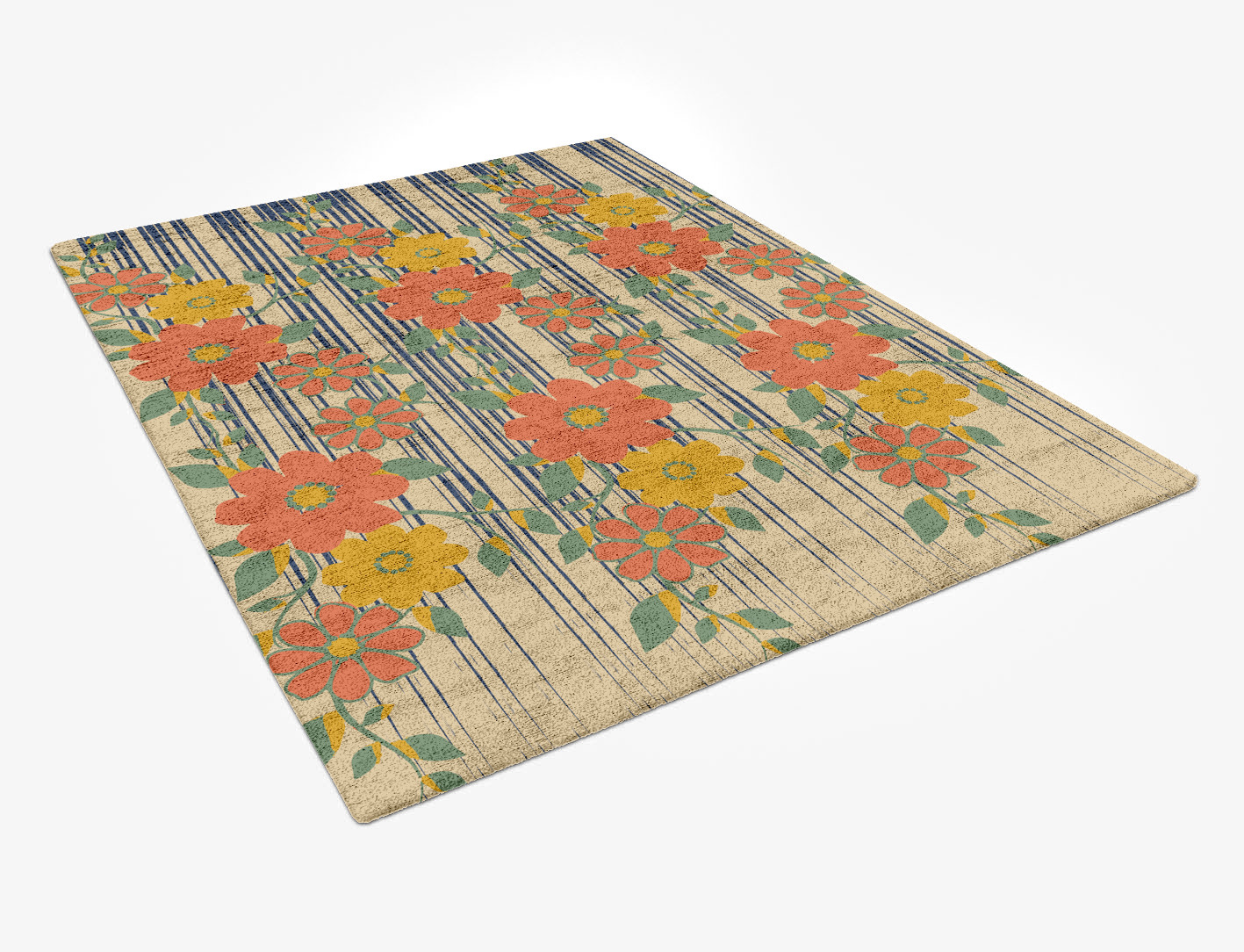Flowerfall Floral Rectangle Hand Tufted Bamboo Silk Custom Rug by Rug Artisan