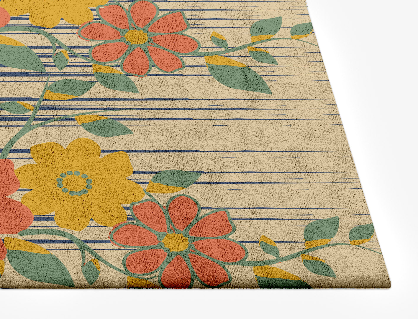 Flowerfall Floral Rectangle Hand Tufted Bamboo Silk Custom Rug by Rug Artisan