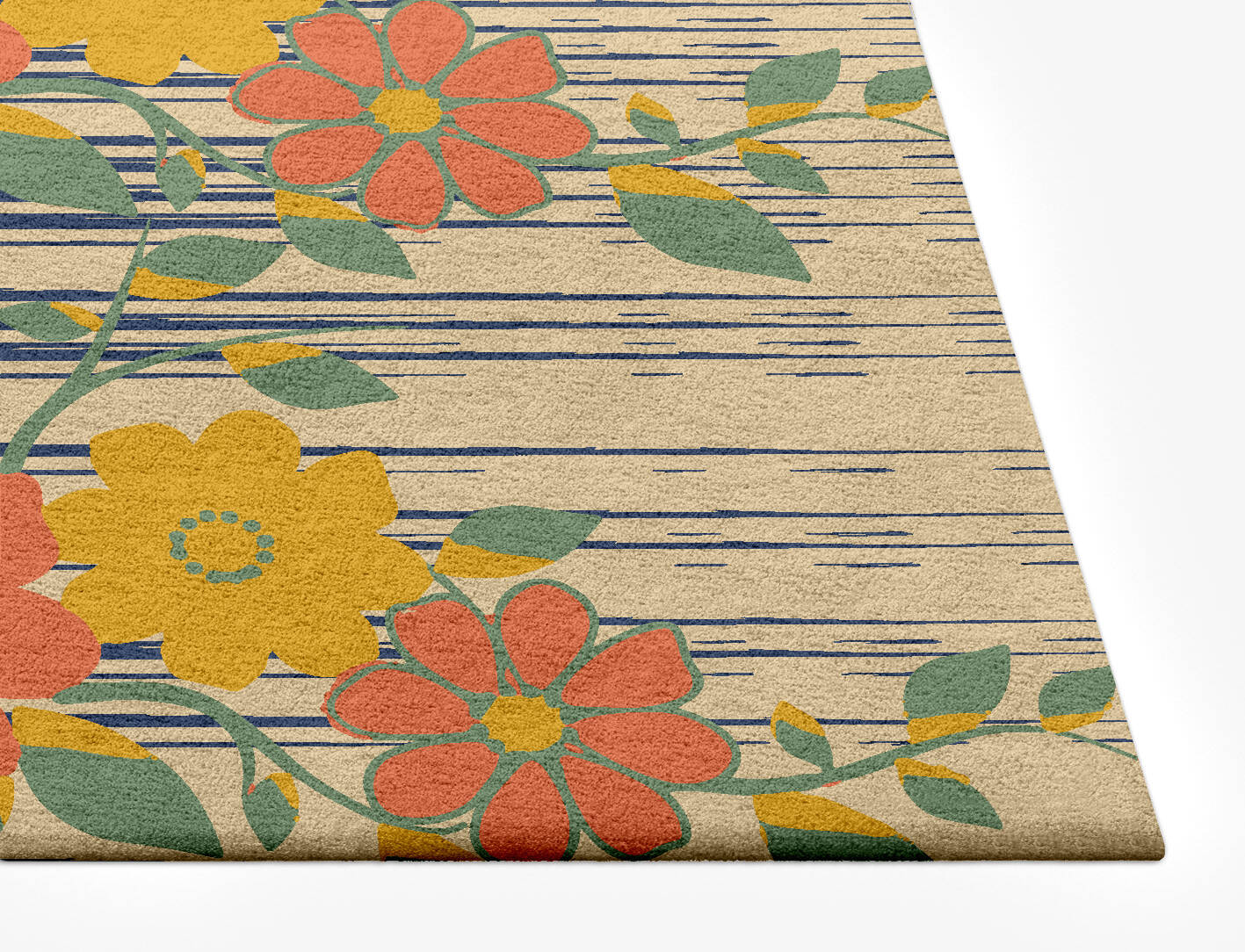 Flowerfall Floral Rectangle Hand Tufted Pure Wool Custom Rug by Rug Artisan