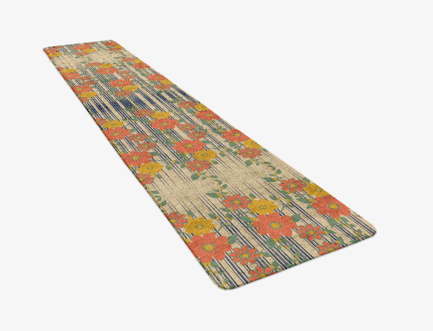 Flowerfall Floral Runner Hand Tufted Bamboo Silk Custom Rug by Rug Artisan