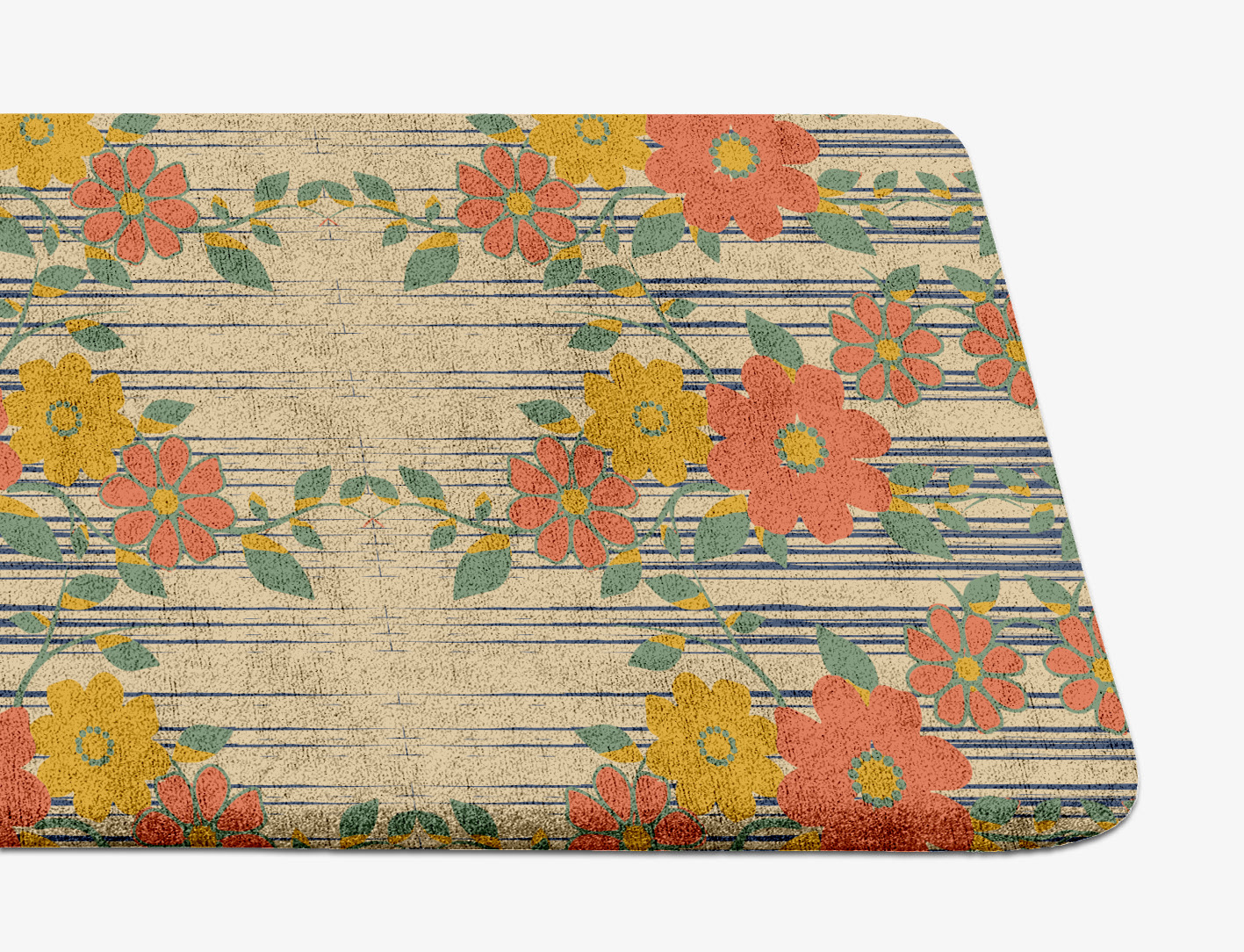 Flowerfall Floral Runner Hand Tufted Bamboo Silk Custom Rug by Rug Artisan