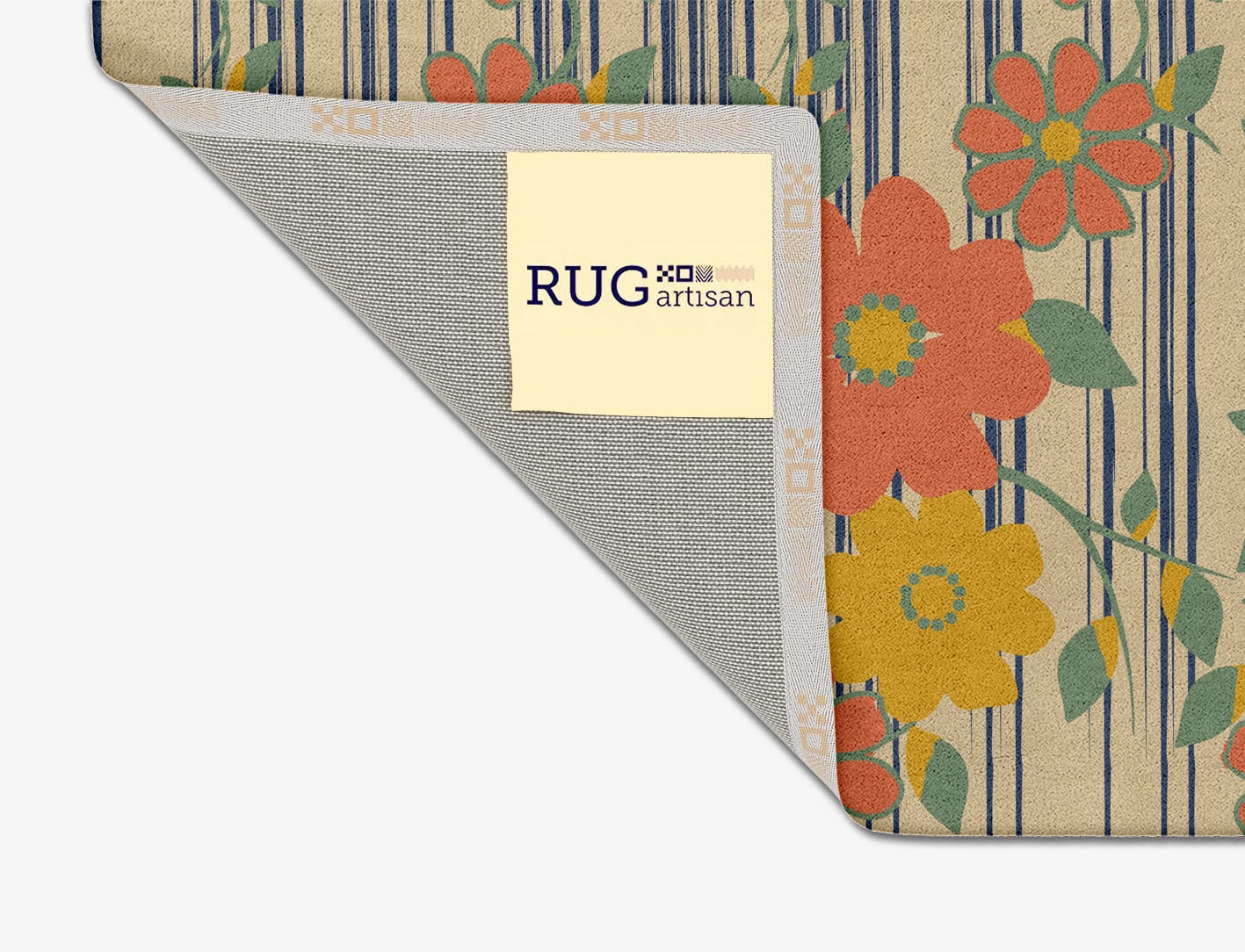 Flowerfall Floral Square Hand Tufted Pure Wool Custom Rug by Rug Artisan