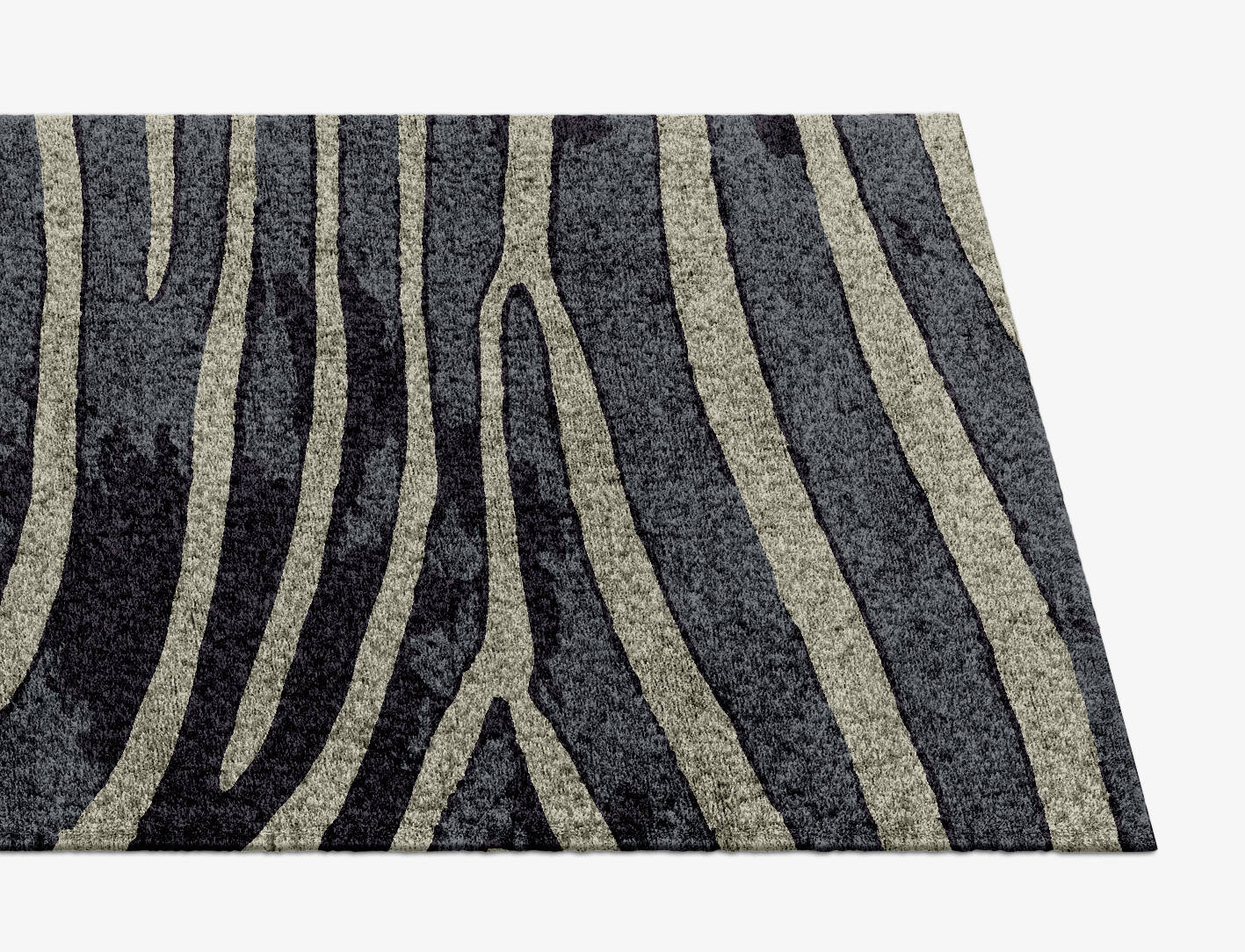 Flowy Stripes Animal Prints Runner Hand Knotted Bamboo Silk Custom Rug by Rug Artisan