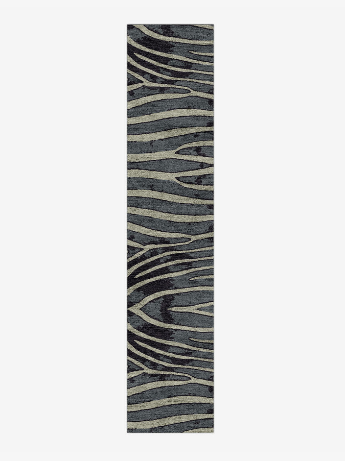 Flowy Stripes Animal Prints Runner Hand Knotted Bamboo Silk Custom Rug by Rug Artisan