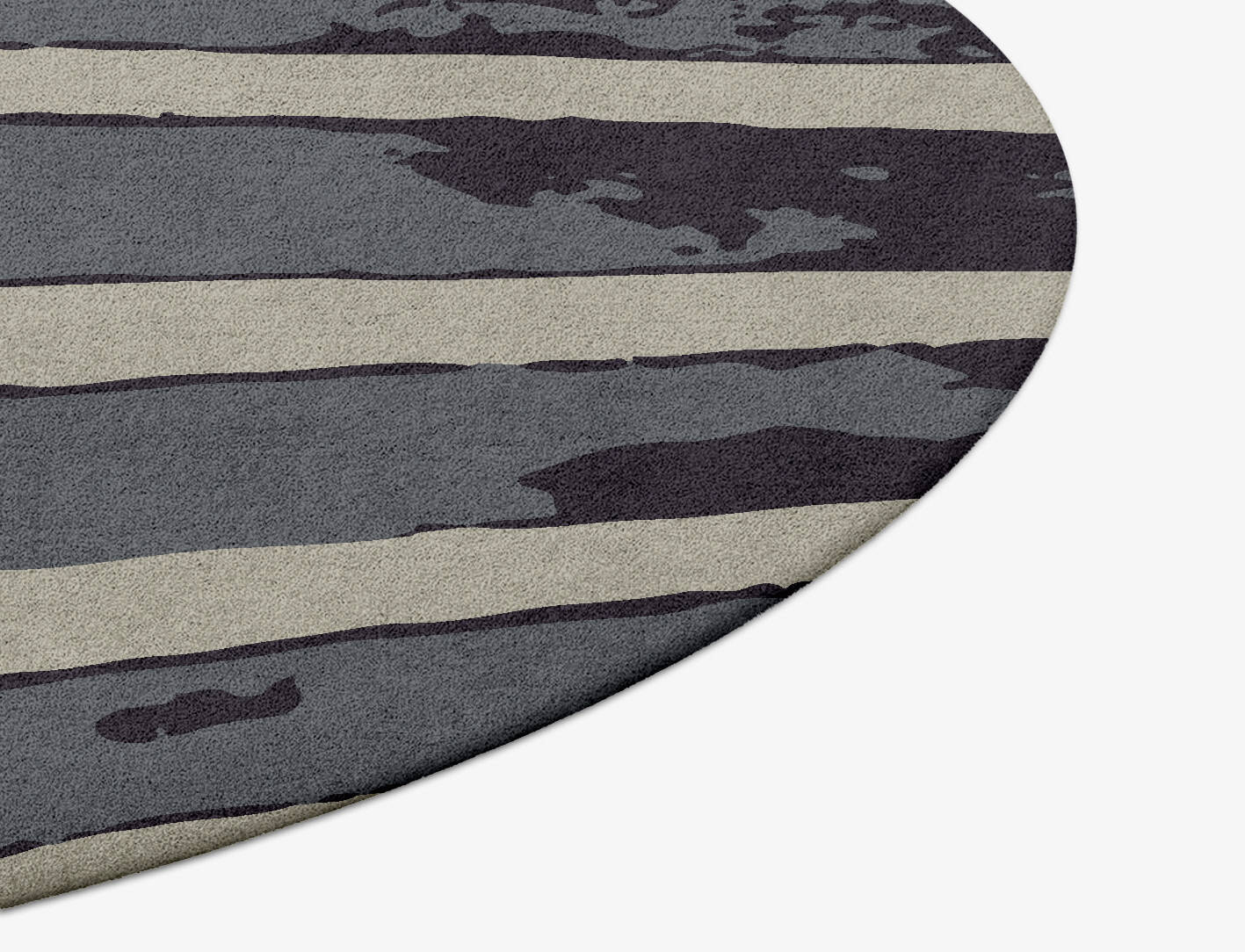 Flowy Stripes Animal Prints Round Hand Tufted Pure Wool Custom Rug by Rug Artisan