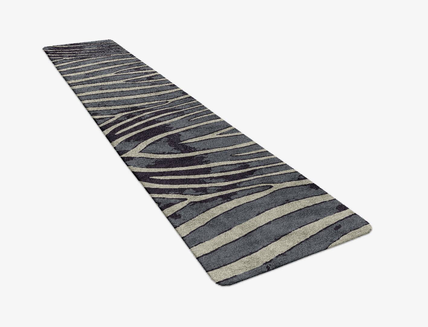 Flowy Stripes Animal Prints Runner Hand Tufted Bamboo Silk Custom Rug by Rug Artisan