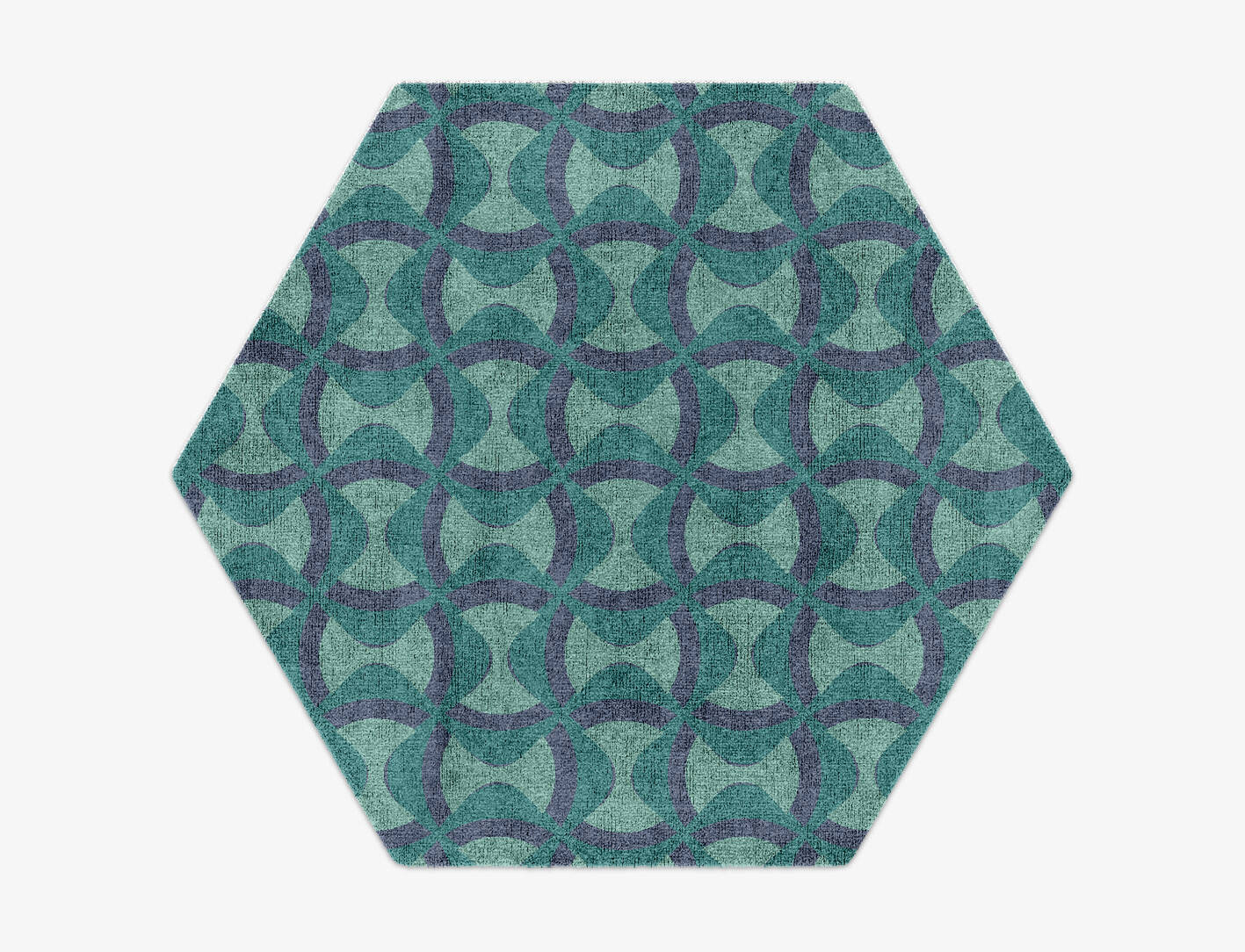 Fluid Modern Geometrics Hexagon Hand Knotted Bamboo Silk Custom Rug by Rug Artisan