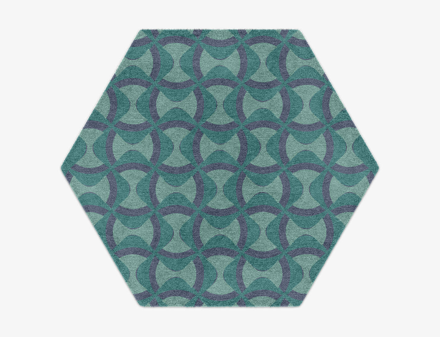 Fluid Modern Geometrics Hexagon Hand Knotted Tibetan Wool Custom Rug by Rug Artisan