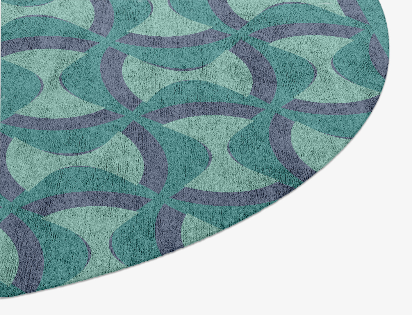 Fluid Geometric Oval Hand Knotted Bamboo Silk Custom Rug by Rug Artisan