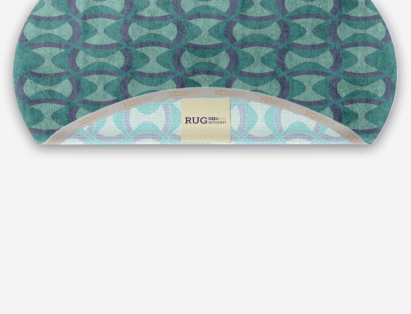 Fluid Geometric Oval Hand Knotted Bamboo Silk Custom Rug by Rug Artisan
