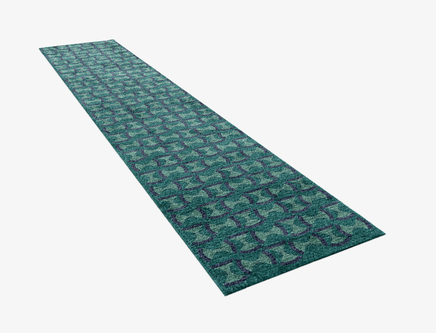 Fluid Geometric Runner Hand Knotted Bamboo Silk Custom Rug by Rug Artisan