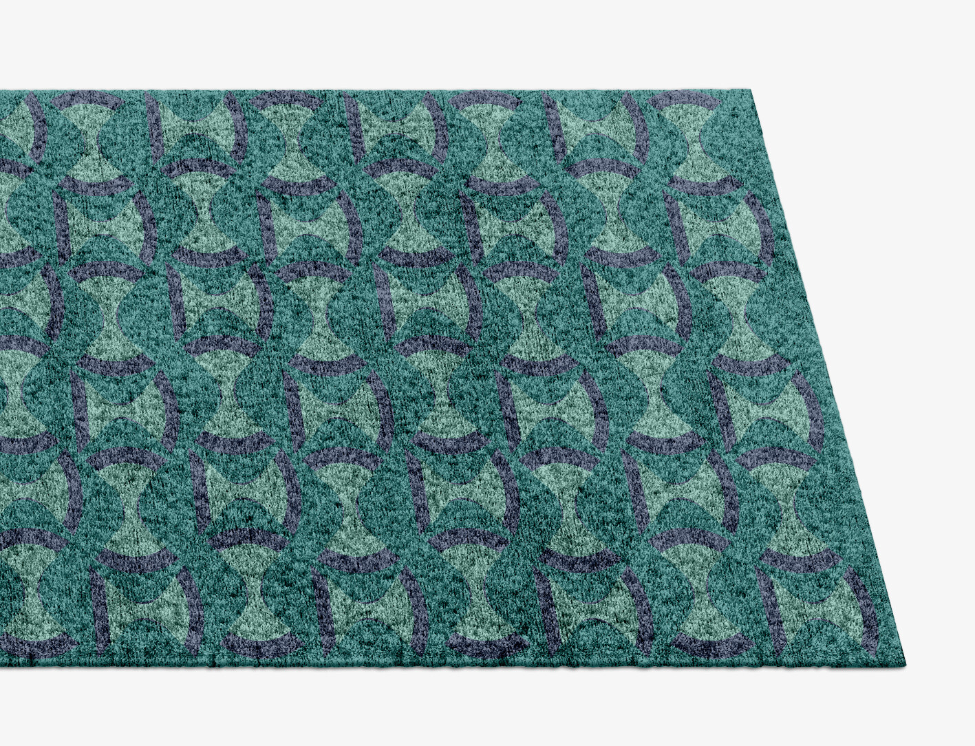 Fluid Geometric Runner Hand Knotted Bamboo Silk Custom Rug by Rug Artisan