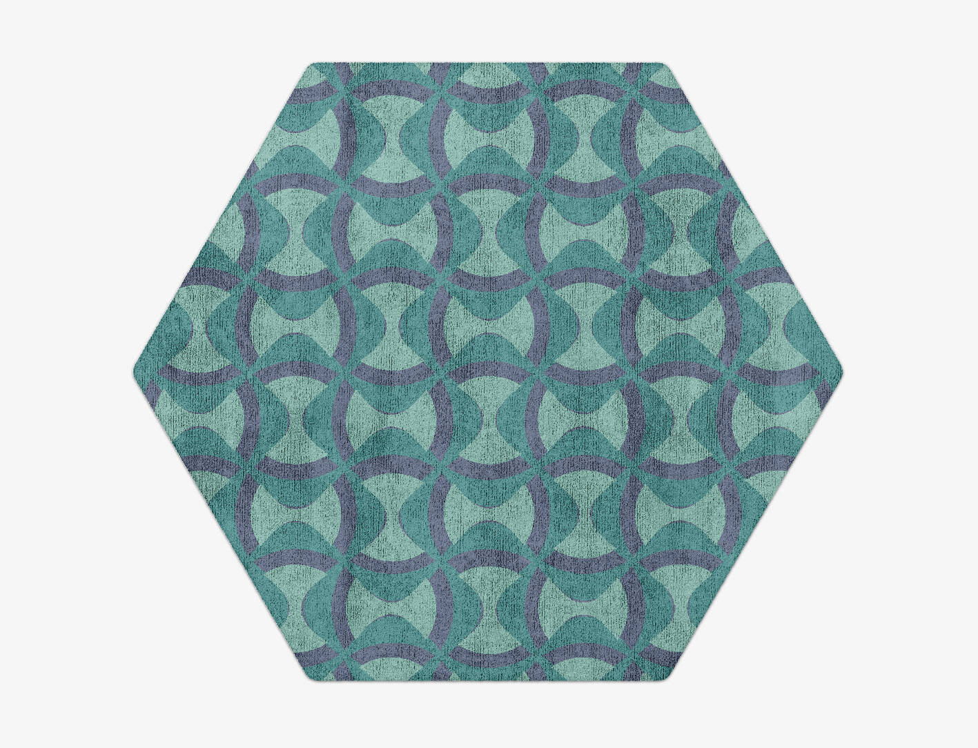 Fluid Modern Geometrics Hexagon Hand Tufted Bamboo Silk Custom Rug by Rug Artisan