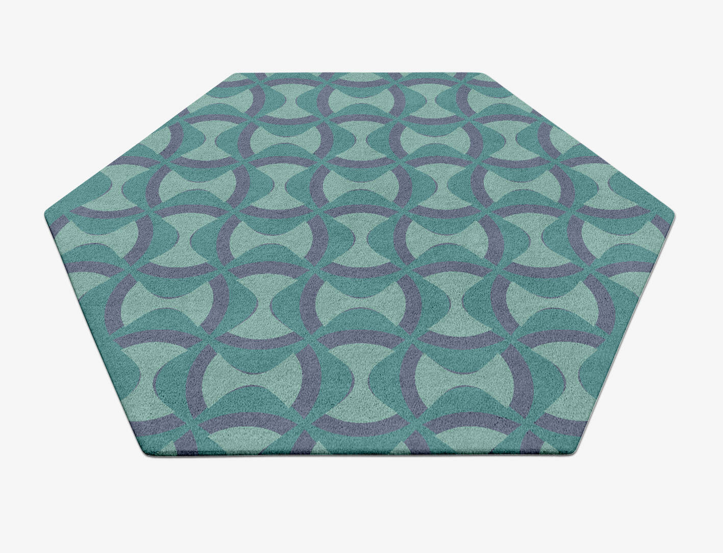 Fluid Geometric Hexagon Hand Tufted Pure Wool Custom Rug by Rug Artisan