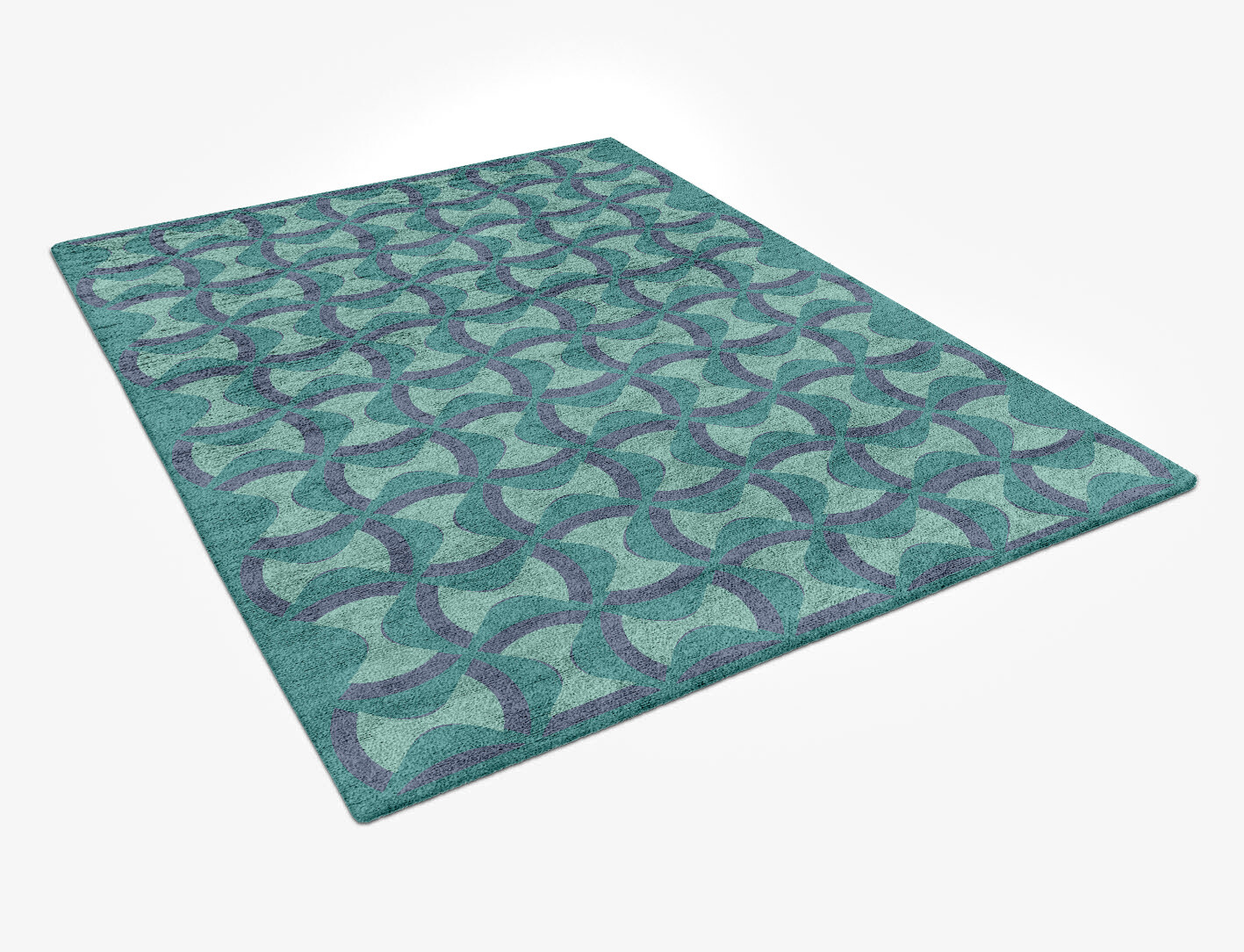 Fluid Geometric Rectangle Hand Tufted Bamboo Silk Custom Rug by Rug Artisan